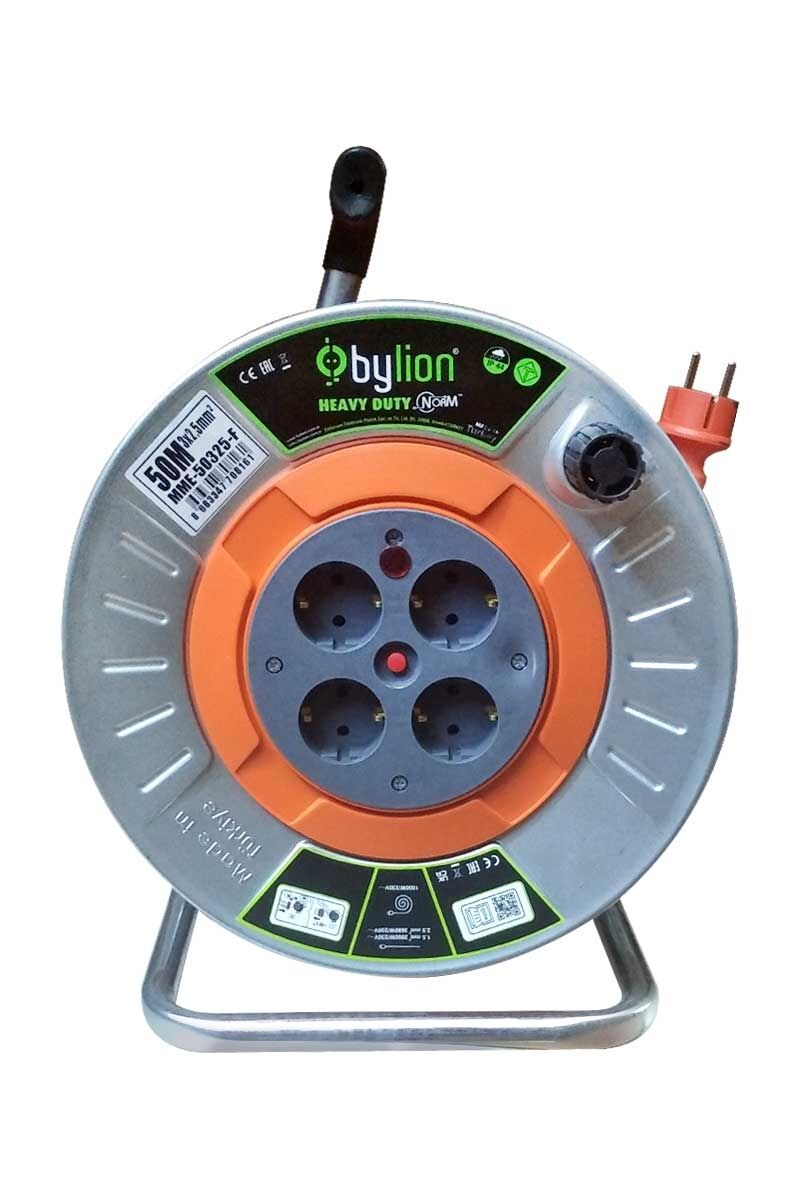 Bylion MME-50325-F 3x2,5 TTR 50m Metal Kablolu Makara – Dayanıklı ve Güvenilir Kablo Çözümü