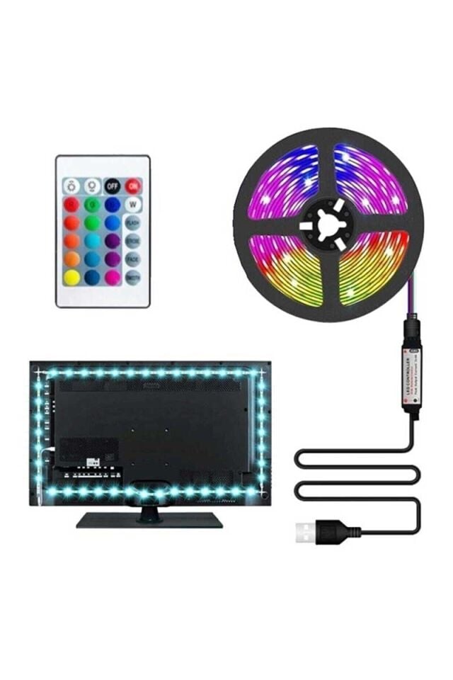 Cata 3m Rgb Usb Tv İç Mekan Şerit Led Seti