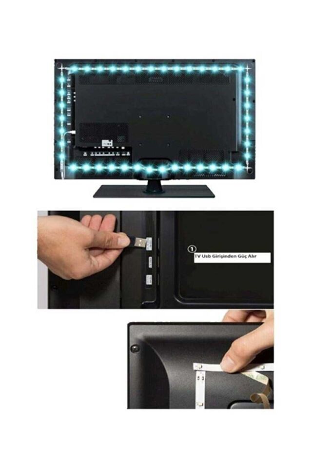 Cata 3m Rgb Usb Tv İç Mekan Şerit Led Seti