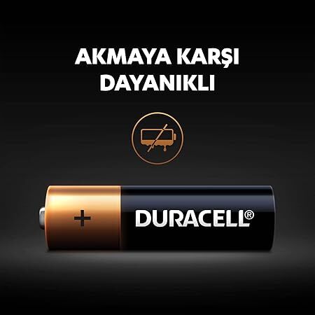 Duracell Alkalin AA Kalem Pil 1.5V (LR6 / MN1500) – Güçlü ve Dayanıklı Enerji, 4'lü Paket