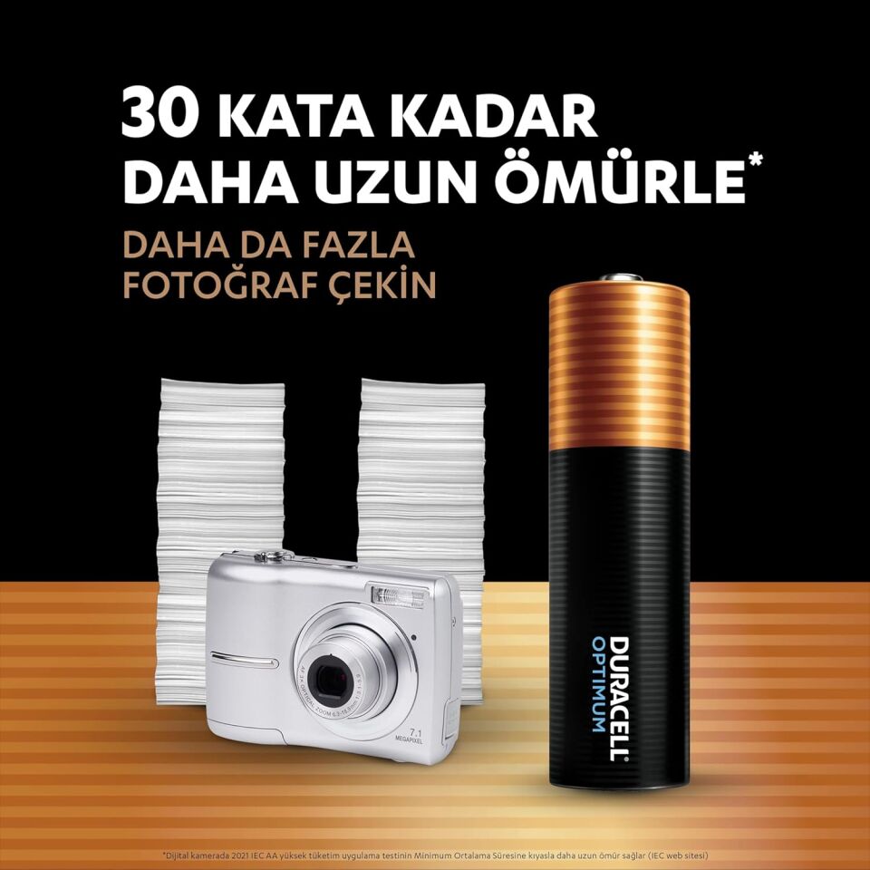 Duracell Optimum AA Alkalin Kalem Pil (4'lü Paket) 1.5V - LR6 MX1500