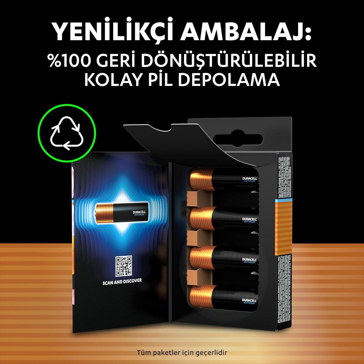 Duracell Optimum AA Alkalin Kalem Pil (4'lü Paket) 1.5V - LR6 MX1500