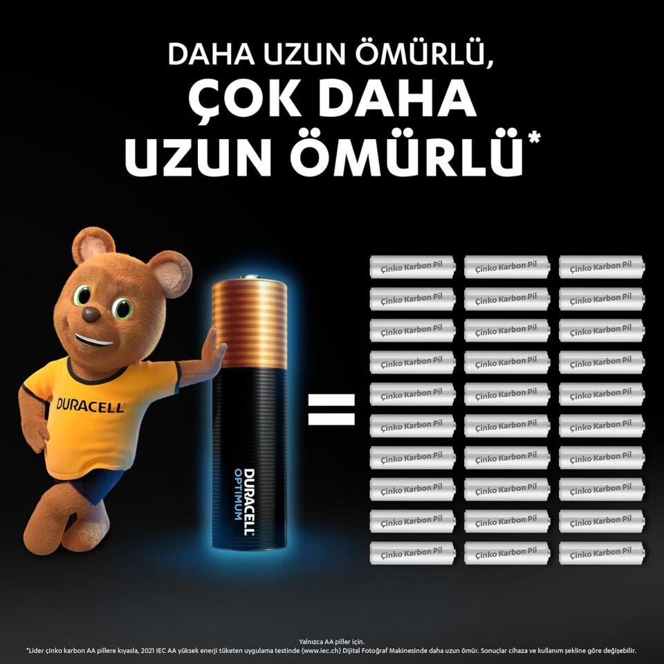 Duracell Optimum AA Alkalin Kalem Pil (4'lü Paket) 1.5V - LR6 MX1500