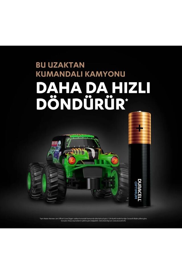 Duracell Optimum AAA Alkalin İnce Kalem Pil, 1.5V LR03/MN2400 (4'lü Paket)