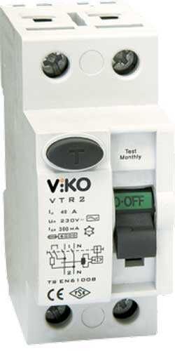 Viko VTR2-40300 2x40A 300mA Ac Tip Kaçak Akım Rölesi